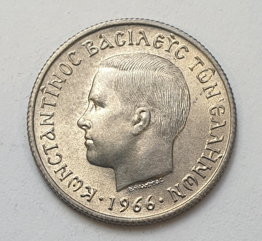 Greece - 50 Lepta 1966, Constantine II, UNC