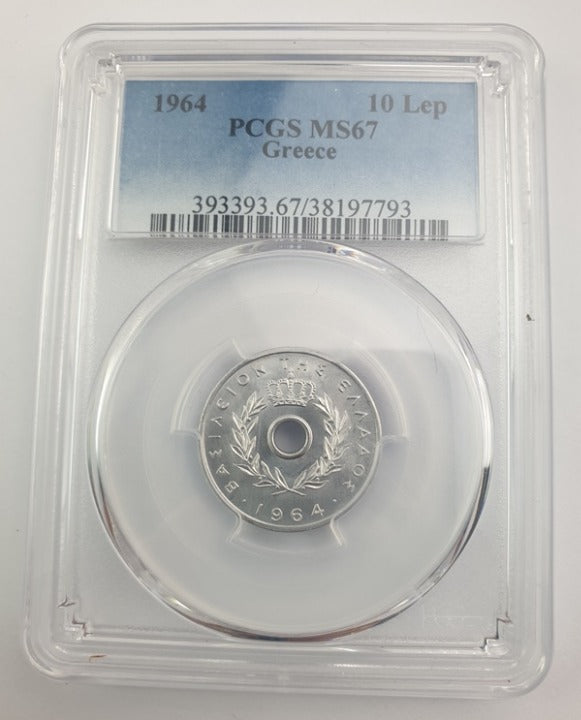 Greece - 10 Lepta 1964 (MS 67), Paul I and Constantine II