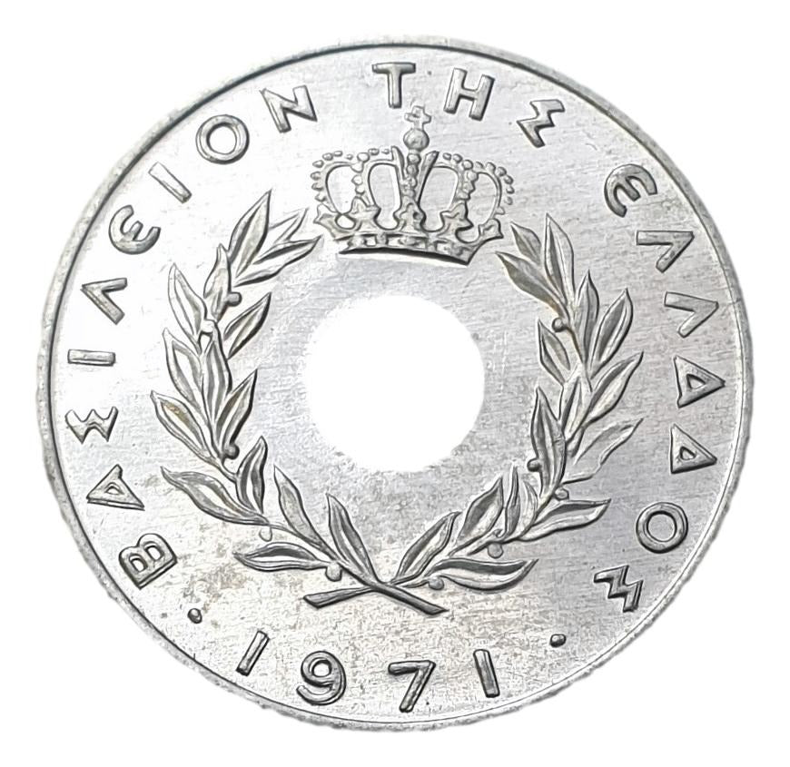 Greece - 20 Lepta 1971, Constantine II, UNC
