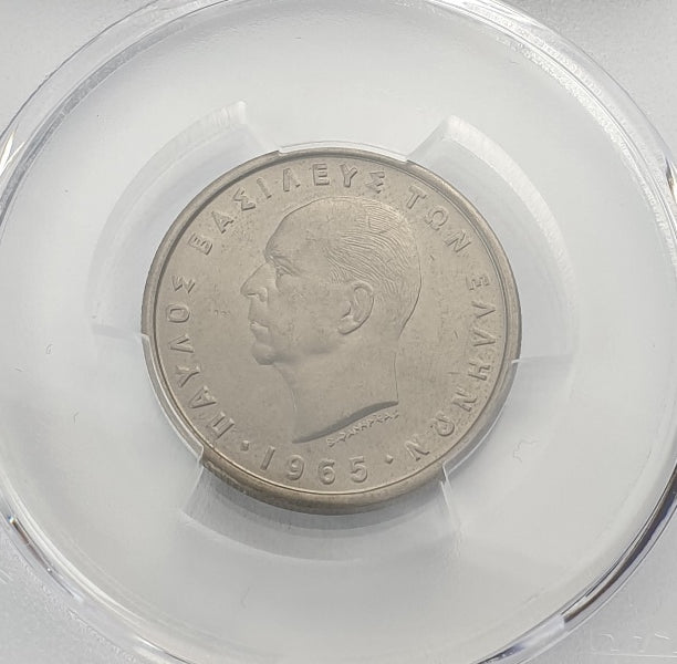 Greece - 2 Drachmas 1965 (MS 66), Paul I