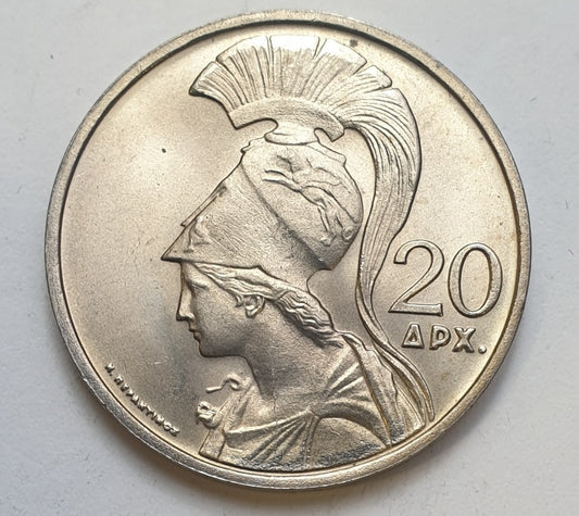 Greece - 20 Drachmas 1973 B, Constantine II, UNC