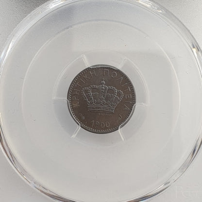 Greece - 1 Lepton 1900 - A (MS 65 BN), Crete