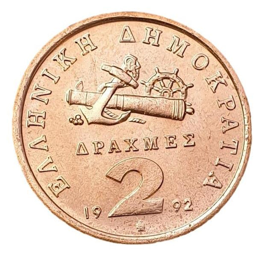 Greece - 2 Drachmas 1992, UNC