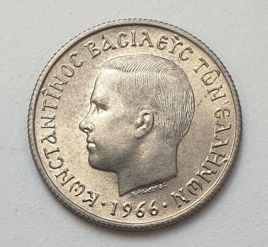 Greece - 50 Lepta 1966, Constantine II, UNC