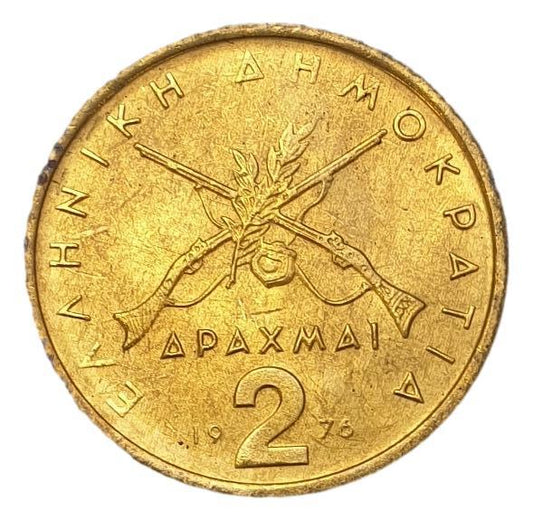 Greece - 2 Drachmas 1976, UNC