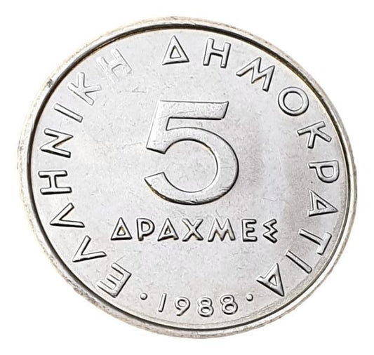 Greece - 5 Drachmas 1988, UNC