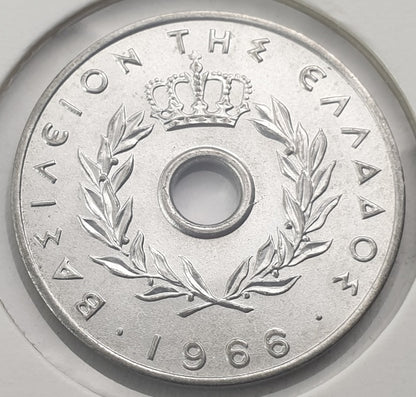 Greece - 10 Lepta 1966, Constantine II, UNC