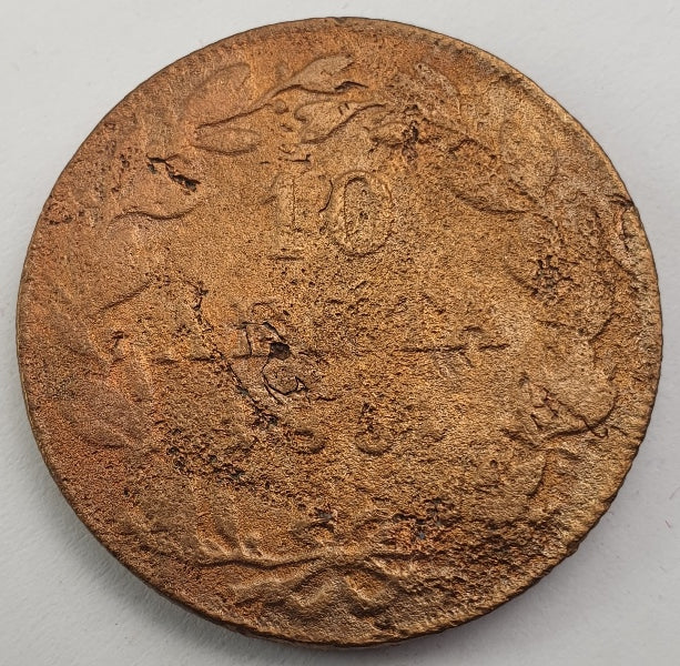 Greece - 10 Lepta 1847 - 1857, Othon