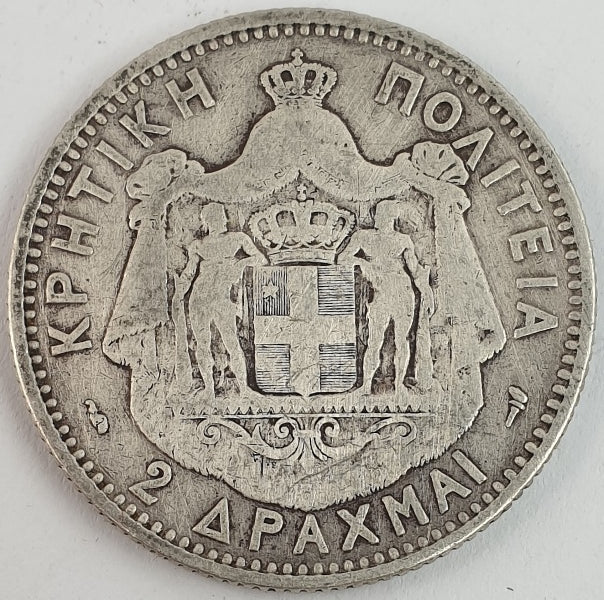 Greece - 2 Drachmas 1901, Crete, Silver