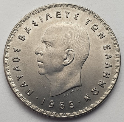 Greece - 10 Drachmas 1965, Paul I, UNC