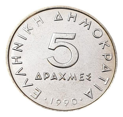 Greece - 5 Drachmas 1990, UNC