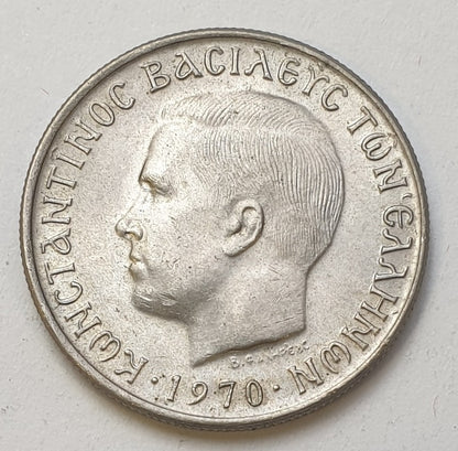 Greece - 1 Drachma 1970, Constantine II, UNC