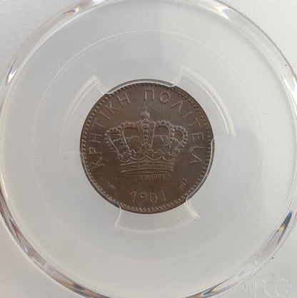 Greece - 2 Lepta 1901 - A (MS 64 BN), Crete