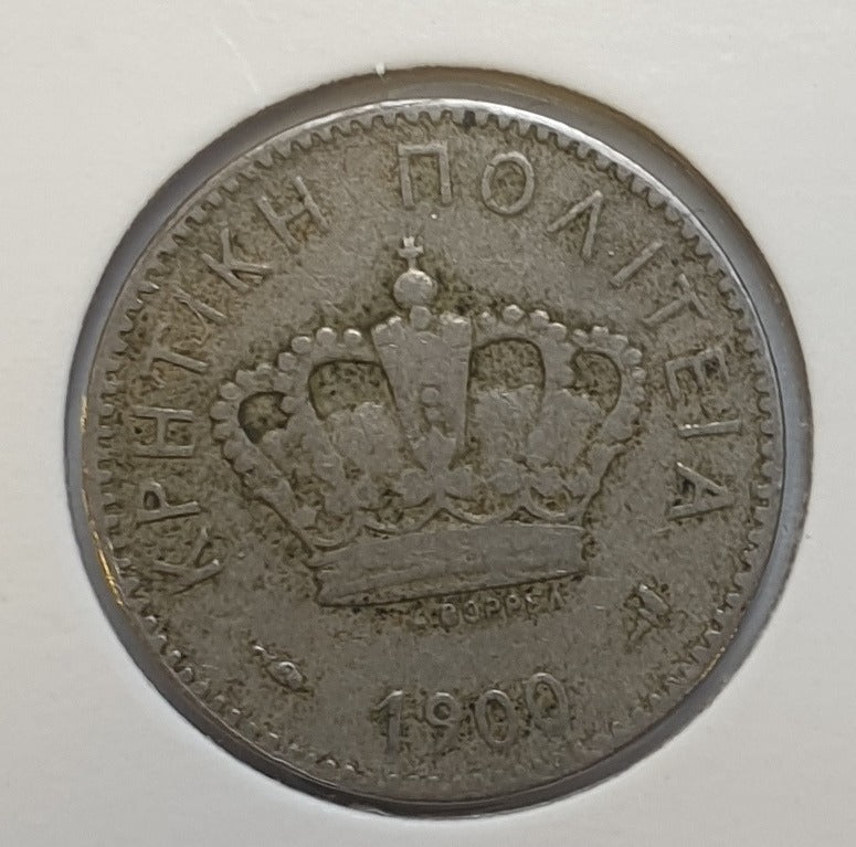 Greece - 10 Lepta 1900, Crete (Πλάγια Ανατροπή)