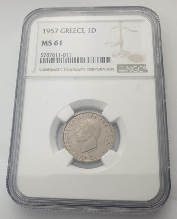 Greece - 1 Drachma 1957 (MS 61), Paul I