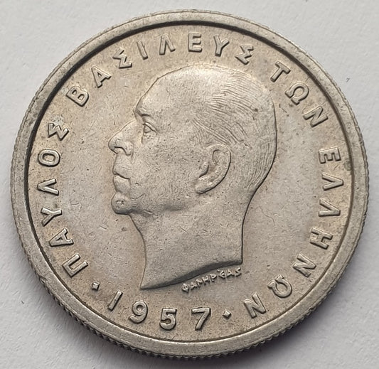 Greece - 1 Drachma 1957, Paul I, UNC