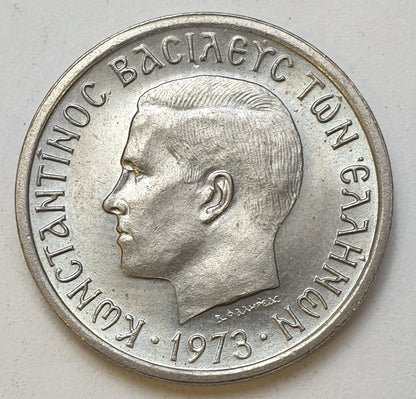 Greece - 2 Drachmas 1973 A, Constantine II, UNC
