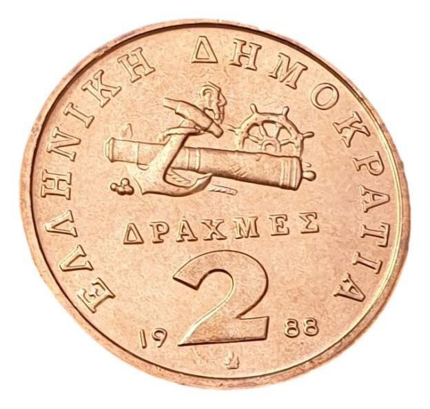 Greece - 2 Drachmas 1988, UNC