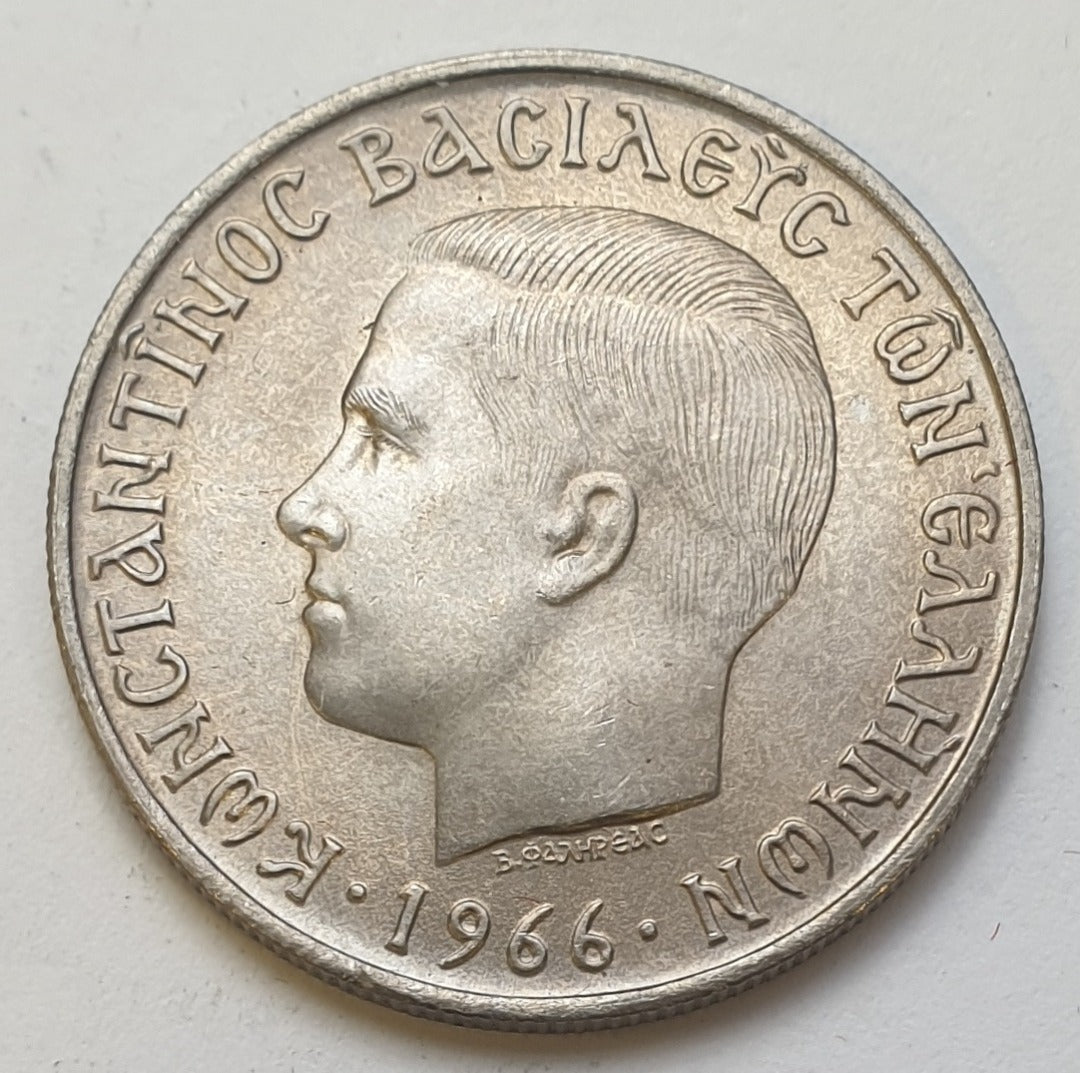 Greece - 5 Drachmas 1966, Constantine II, UNC