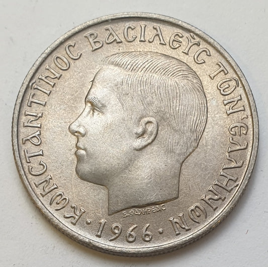 Greece - 5 Drachmas 1966, Constantine II, UNC