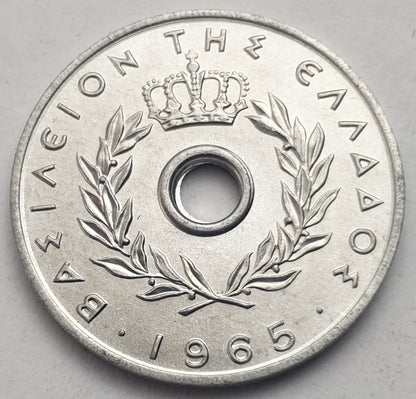 Greece - 10 Lepta 1965, Paul I and Constantine II, UNC