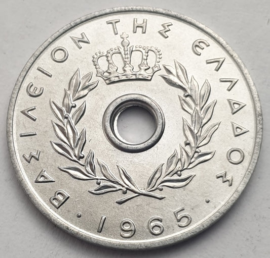 Greece - 10 Lepta 1965, Paul I and Constantine II, UNC