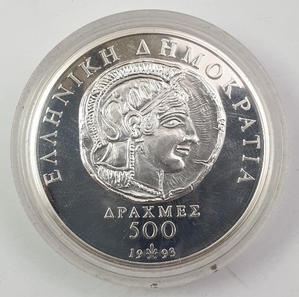 Greece - 500 Drachmas 1993, 2500th Anniversary of Democracy, Silver
