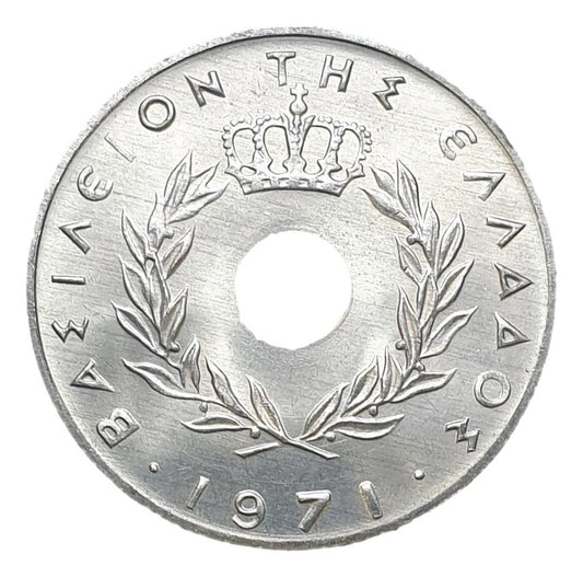 Greece - 10 Lepta 1971, Constantine II, UNC