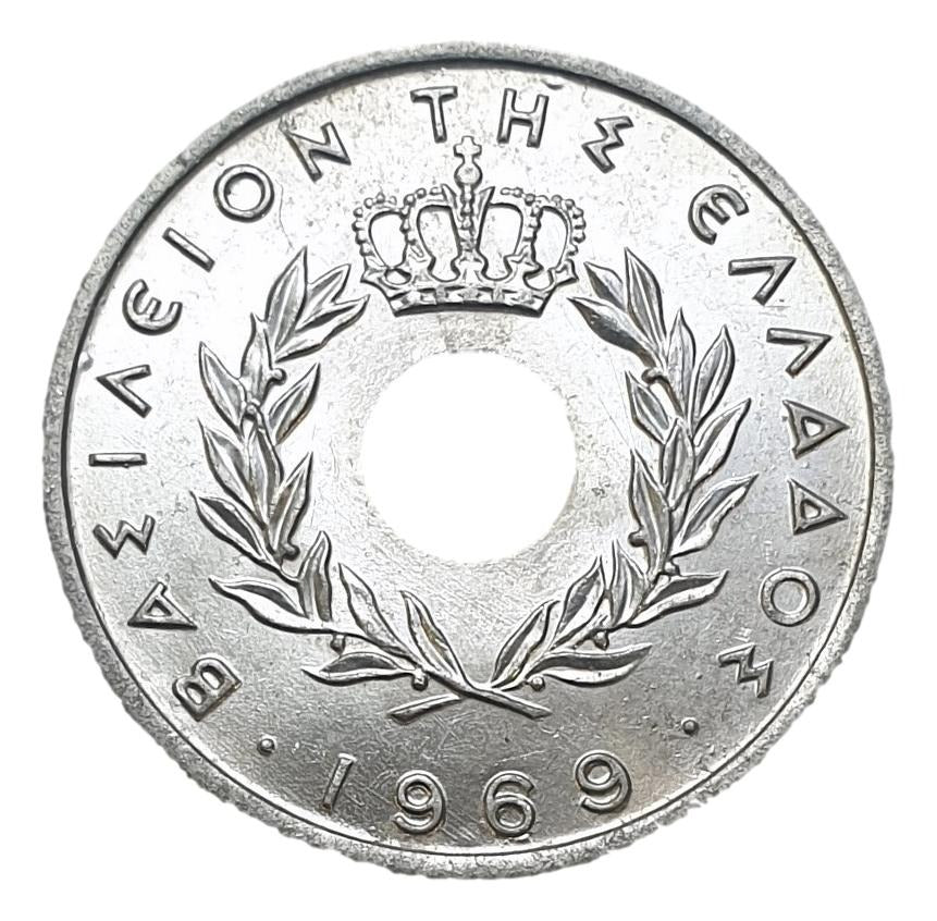 Greece - 10 Lepta 1969, Constantine II, UNC