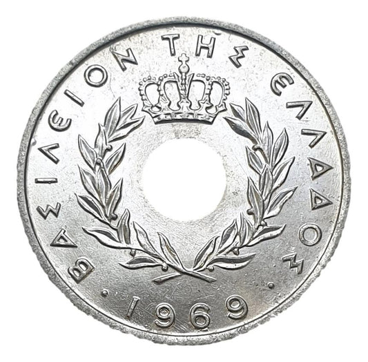 Greece - 10 Lepta 1969, Constantine II, UNC