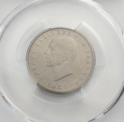 Greece - 2 Drachmas 1965 (MS 66), Paul I