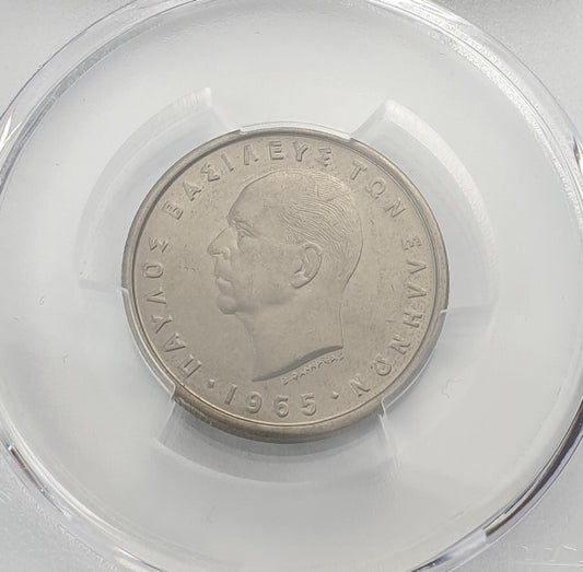 Greece - 2 Drachmas 1965 (MS 66), Paul I