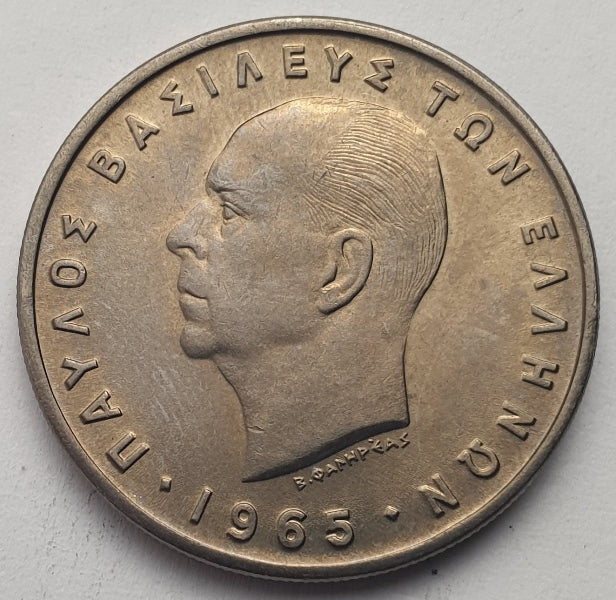 Greece - 5 Drachmas 1965, Paul I, UNC