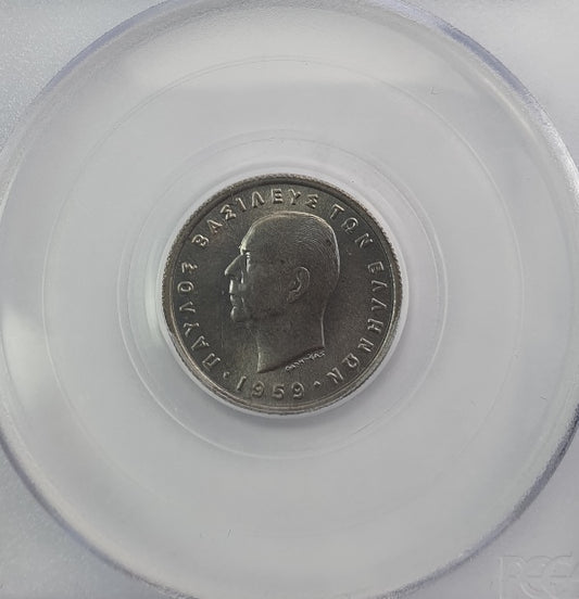 Greece - 50 Lepta 1959 (MS 65), Paul I