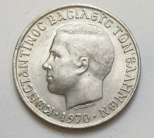 Greece - 5 Drachmas 1970, Constantine II, UNC
