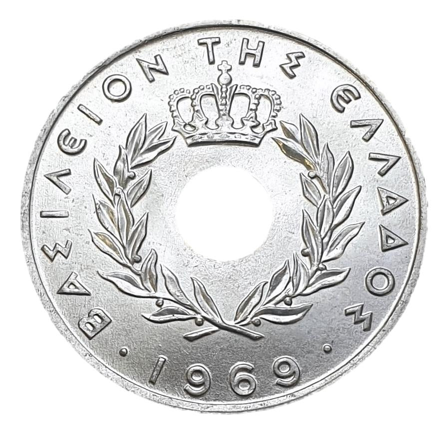 Greece - 20 Lepta 1969, Constantine II, UNC