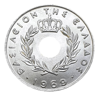 Greece - 20 Lepta 1969, Constantine II, UNC