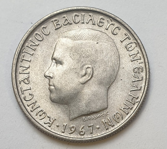 Greece - 1 Drachma 1967, Constantine II, UNC