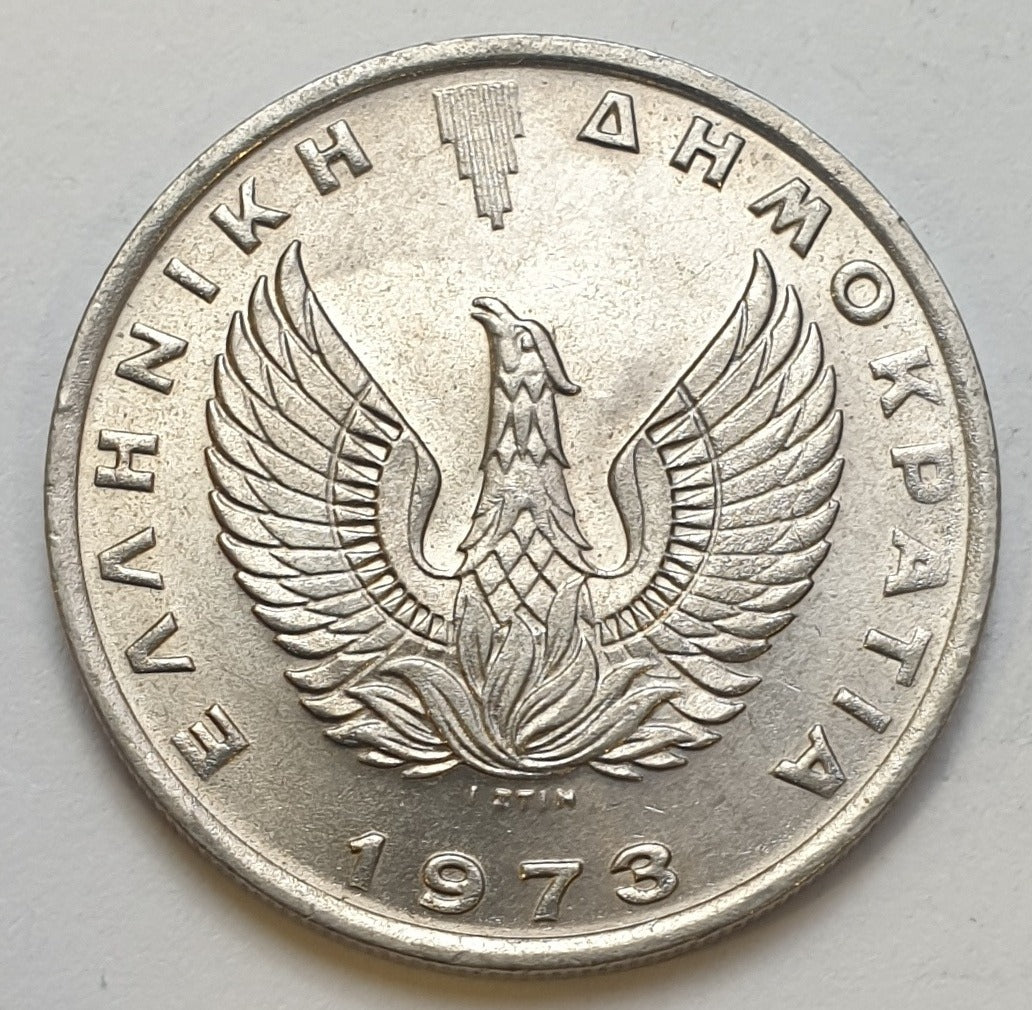 Greece - 10 Drachmas 1973 B, Constantine II, UNC
