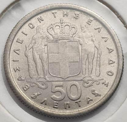 Greece - 50 Lepta 1964, Paul I, UNC